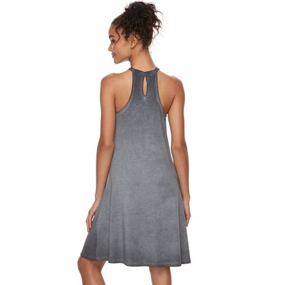Mudd Lunar Wash High-Neck Swing Dress